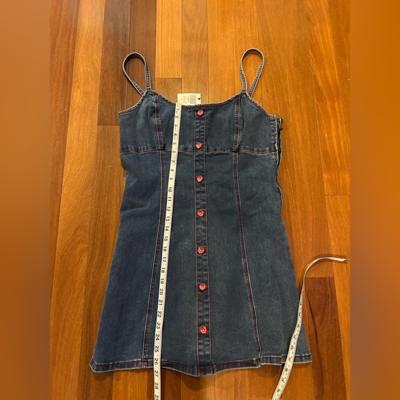 Sweet Society Strawberries Blue Denim Mini Dress - Picture 7 of 11